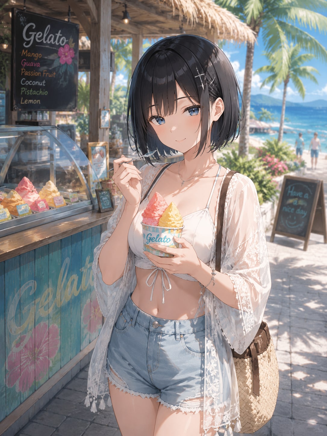 リゾートでジェラート