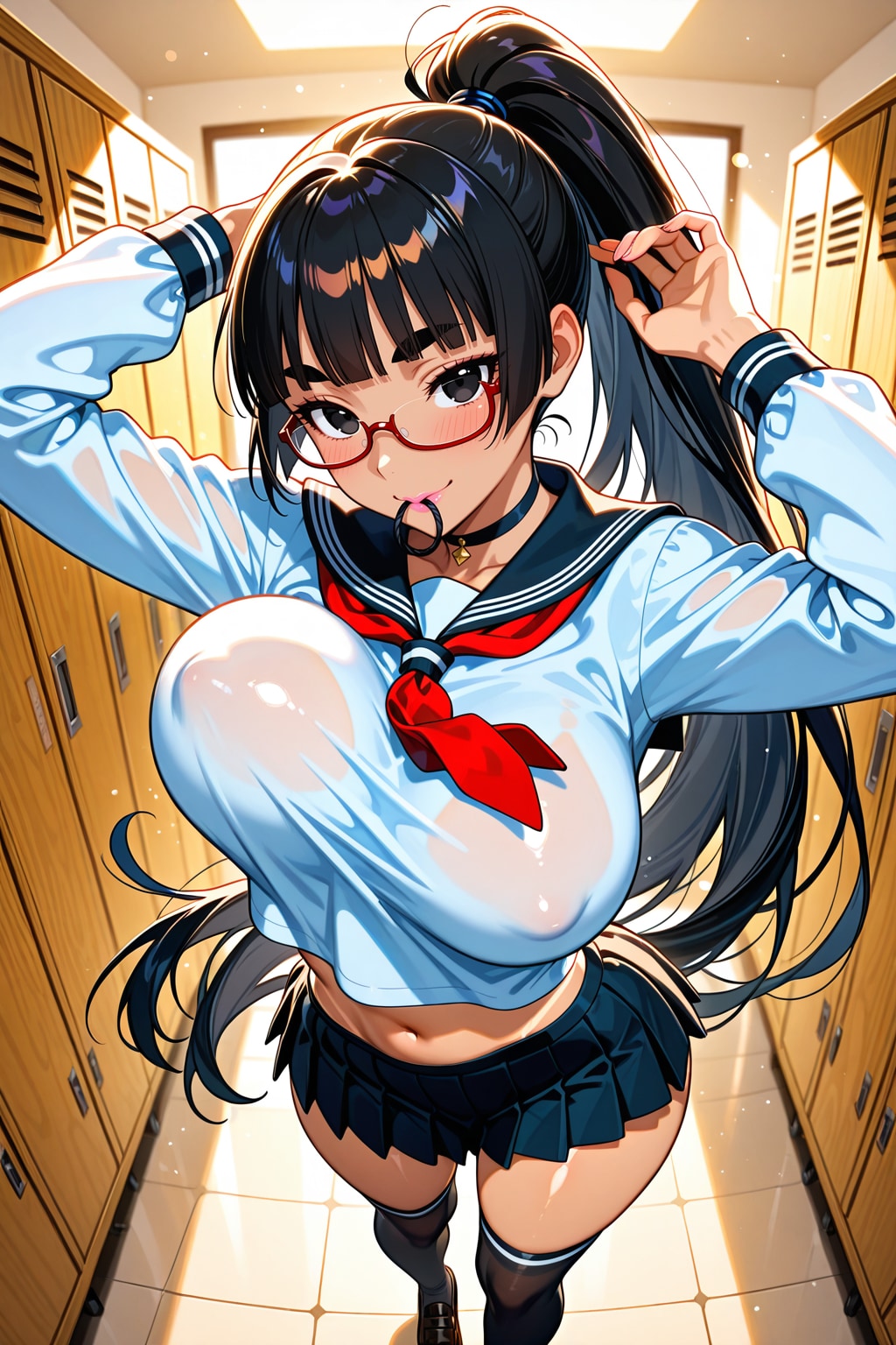 ポニテ作成中太まゆ姉ちゃん