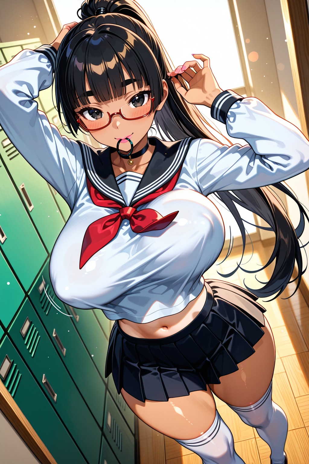 ポニテ作成中太まゆ姉ちゃん