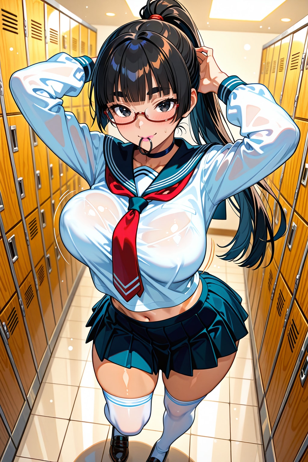 ポニテ作成中太まゆ姉ちゃん