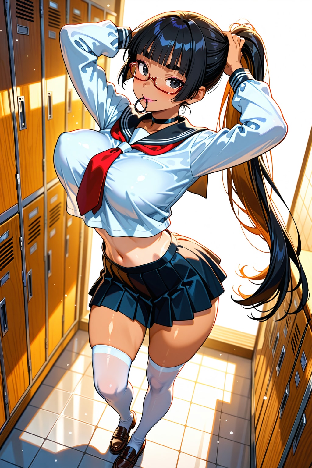 ポニテ作成中太まゆ姉ちゃん