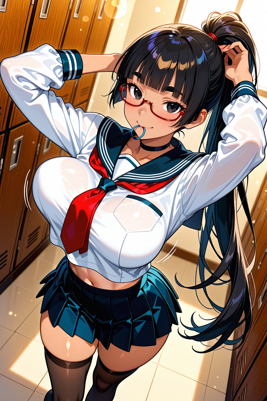 ポニテ作成中太まゆ姉ちゃん