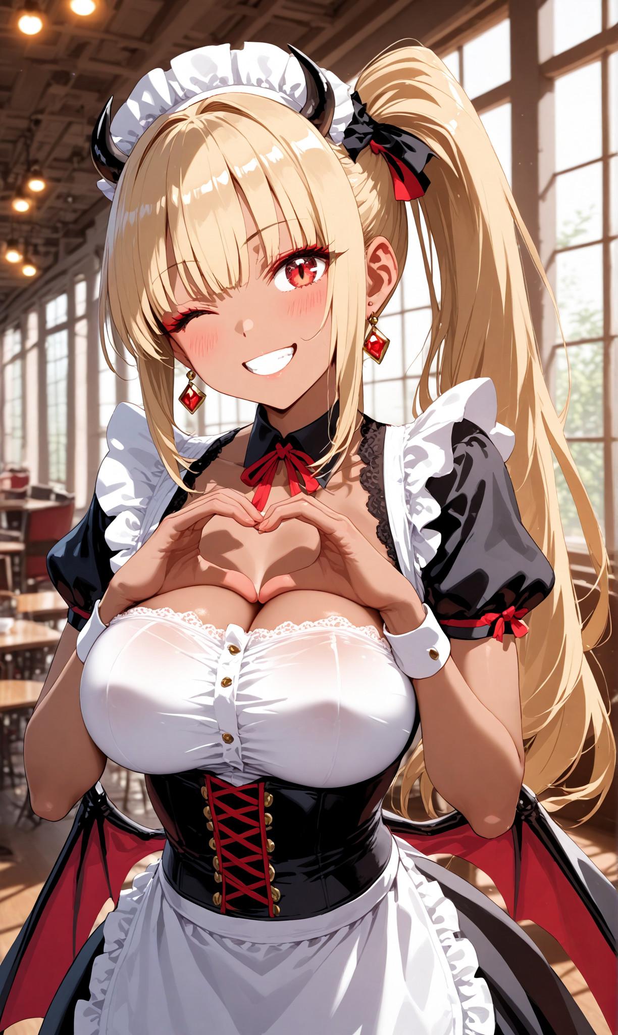 サキュバスガール・褐色金髪サイドテール8
