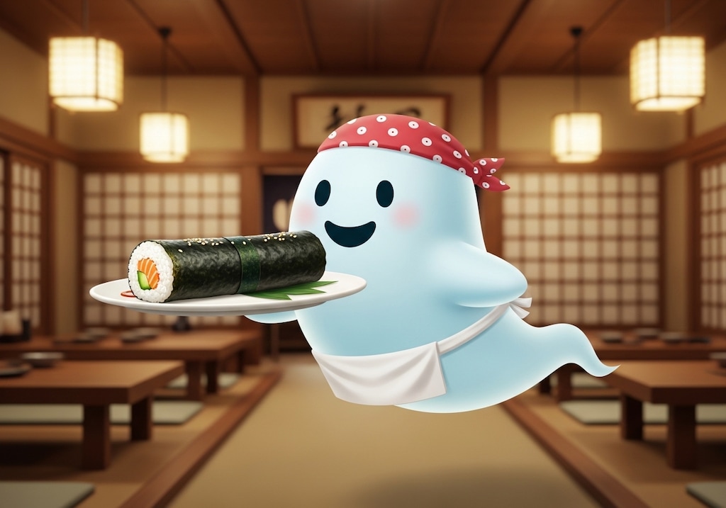 恵方巻を準備するお化けシェフ達