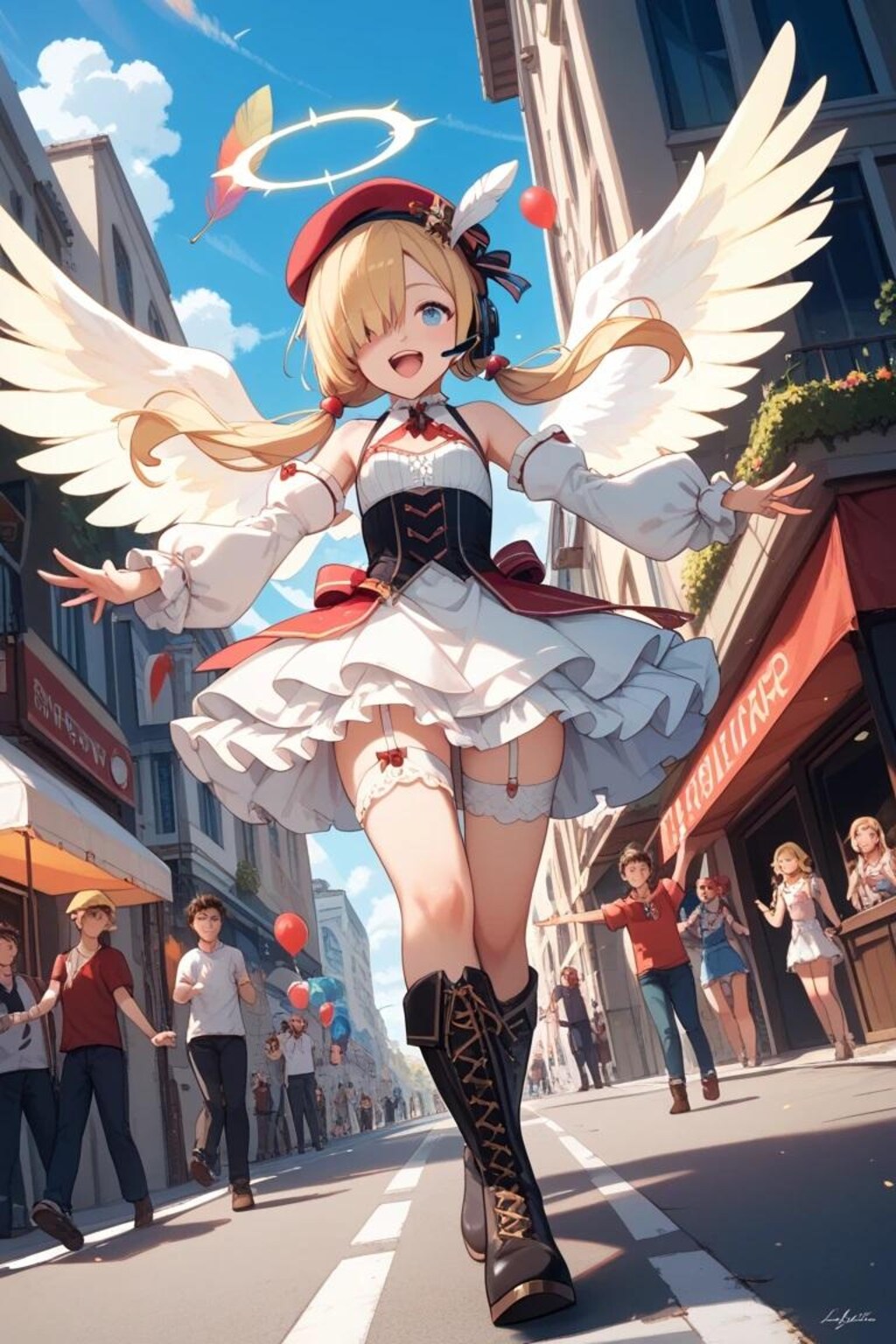 町中を歩くちっぱい天使