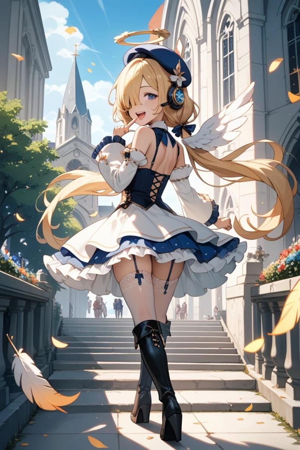 町中を歩くちっぱい天使