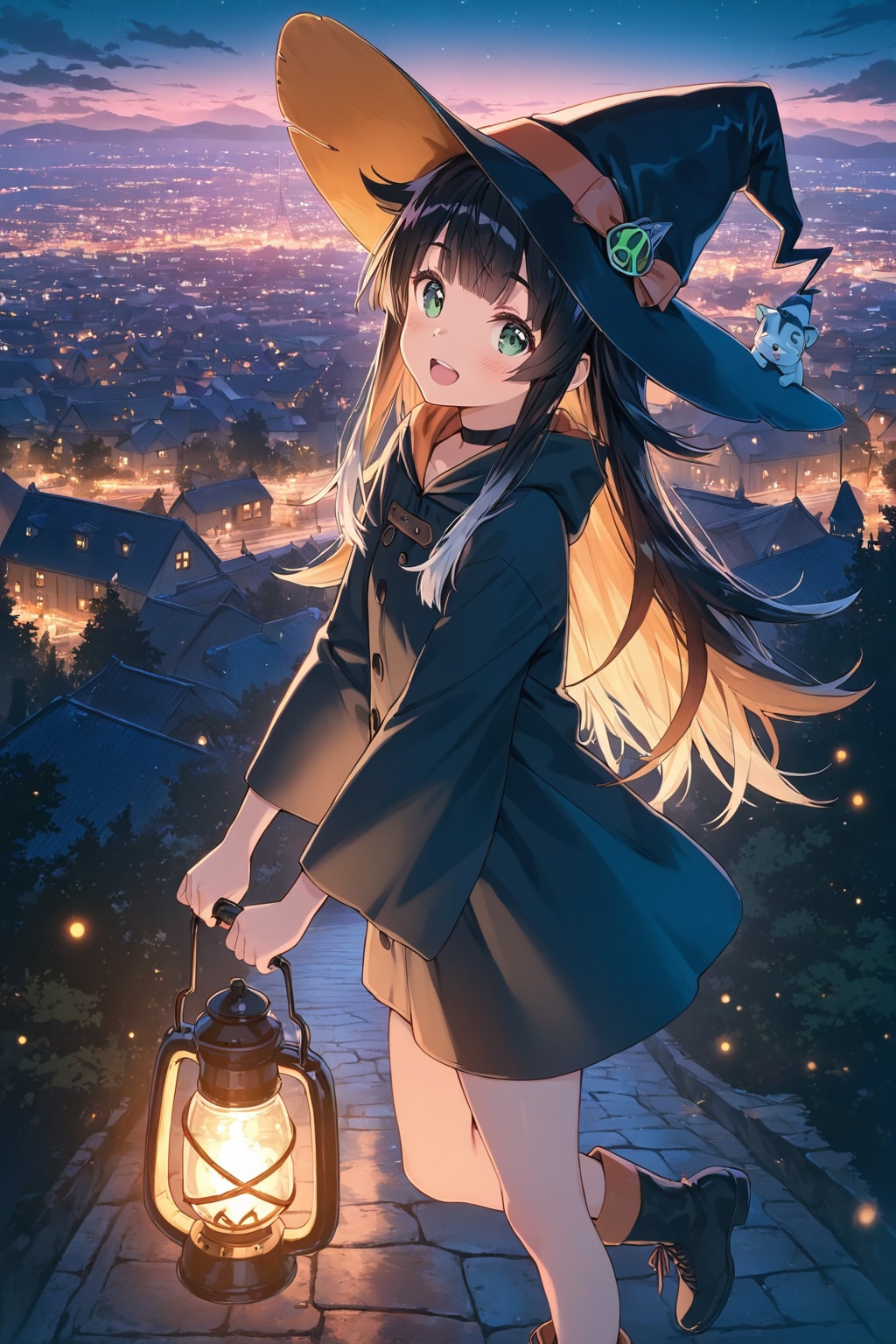 魔女と夜景 | の人気AIイラスト・グラビア