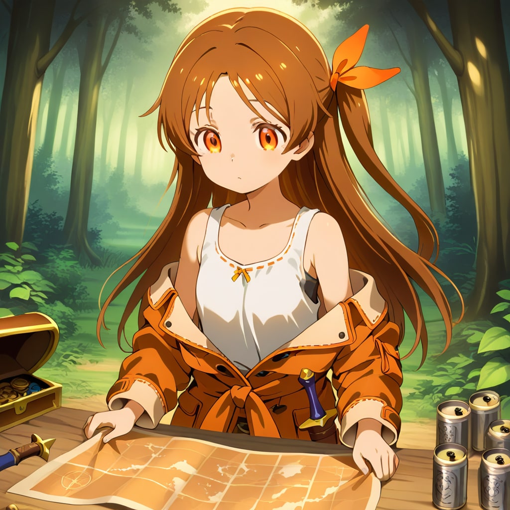 ビールめっちゃ飲んでから次の作戦を立てる探検女子 | の人気AIイラスト・グラビア