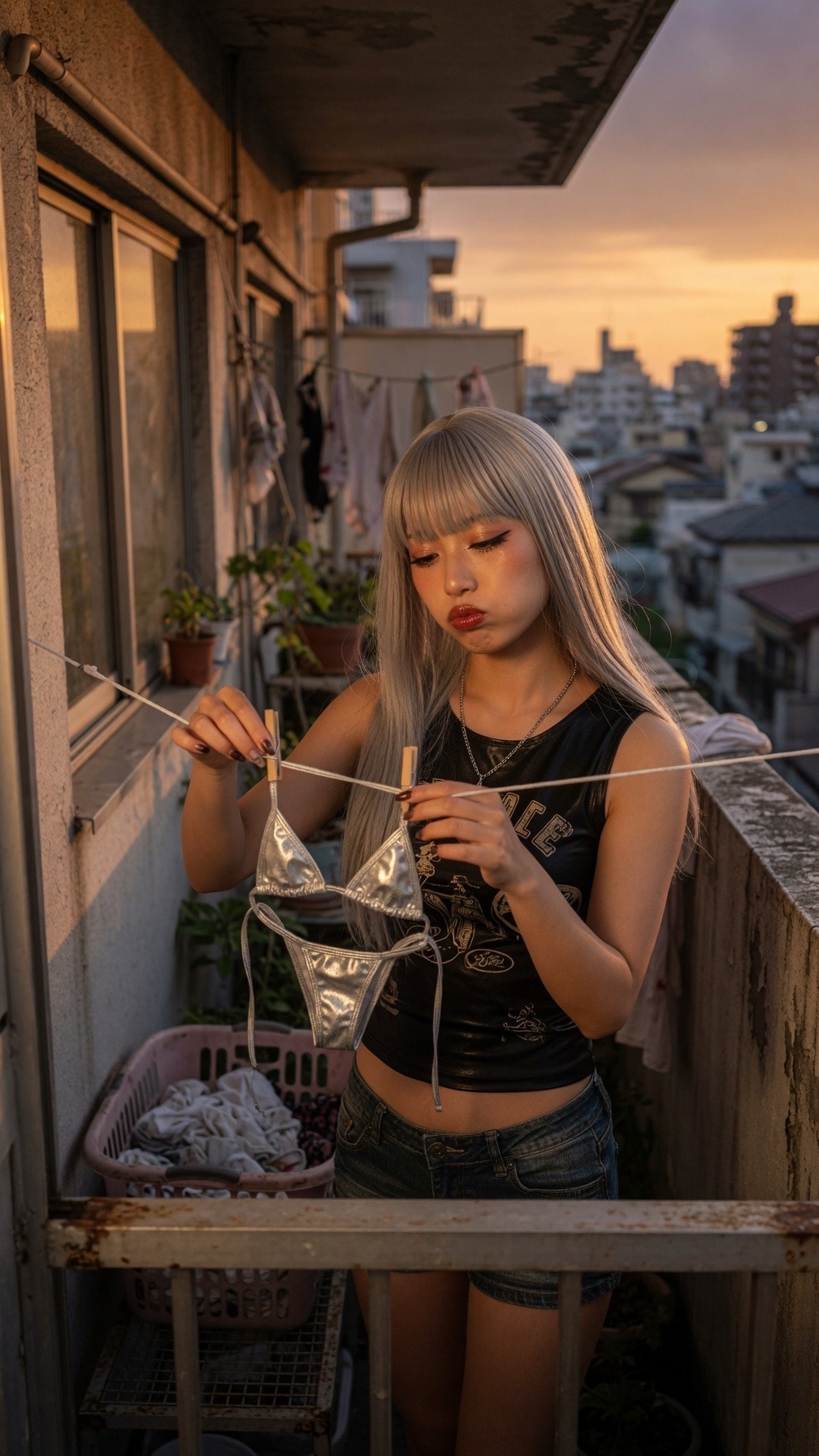 ビキニ洗濯中