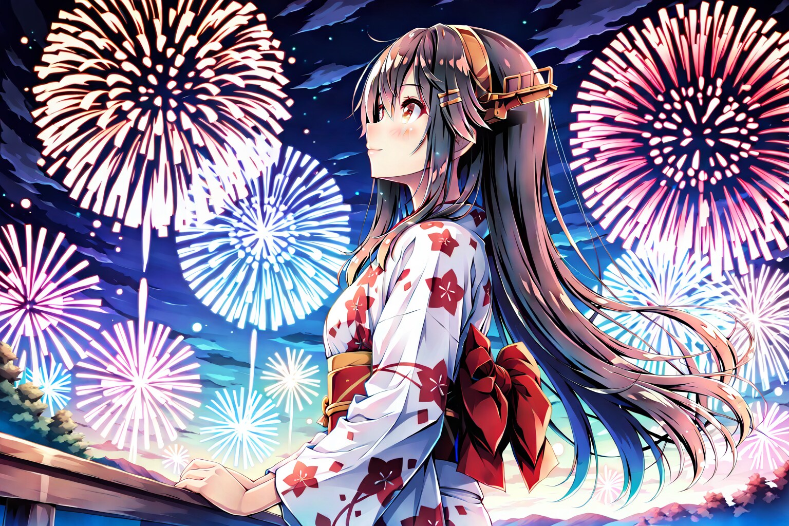 夏の夜の榛名 | の人気AIイラスト・グラビア