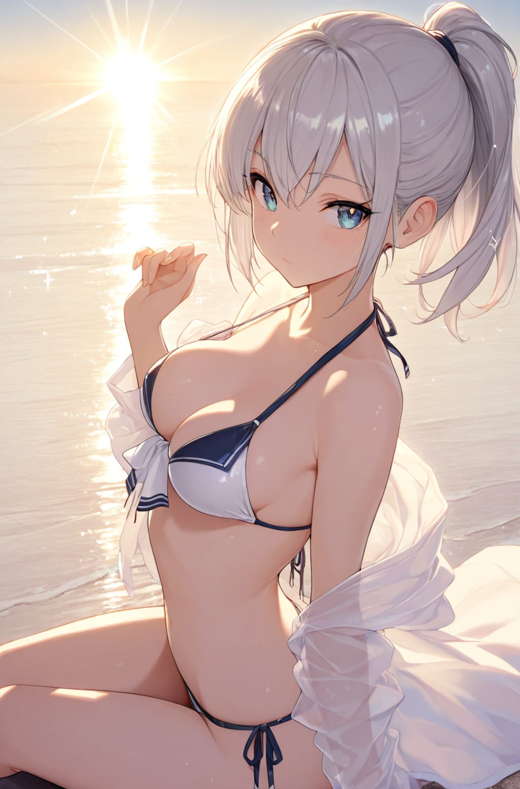 ポニテ美女