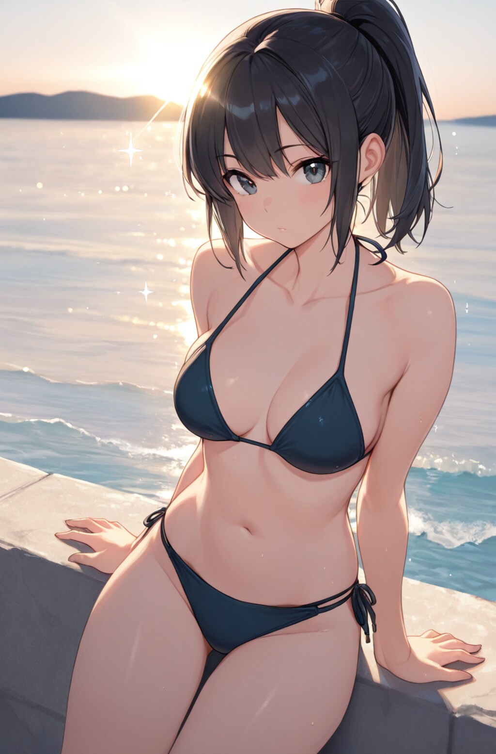 ポニテ美女