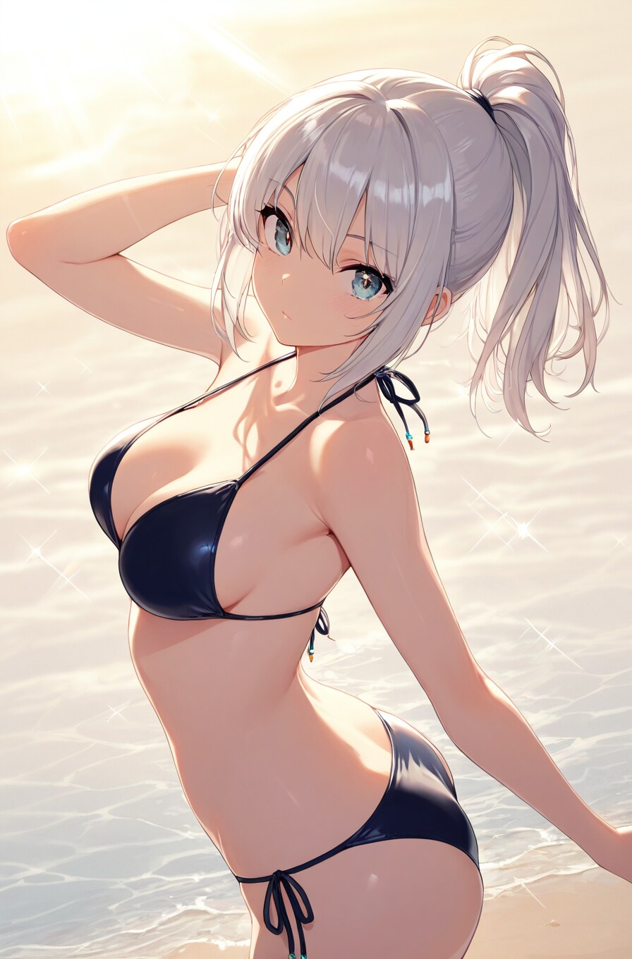 ポニテ美女