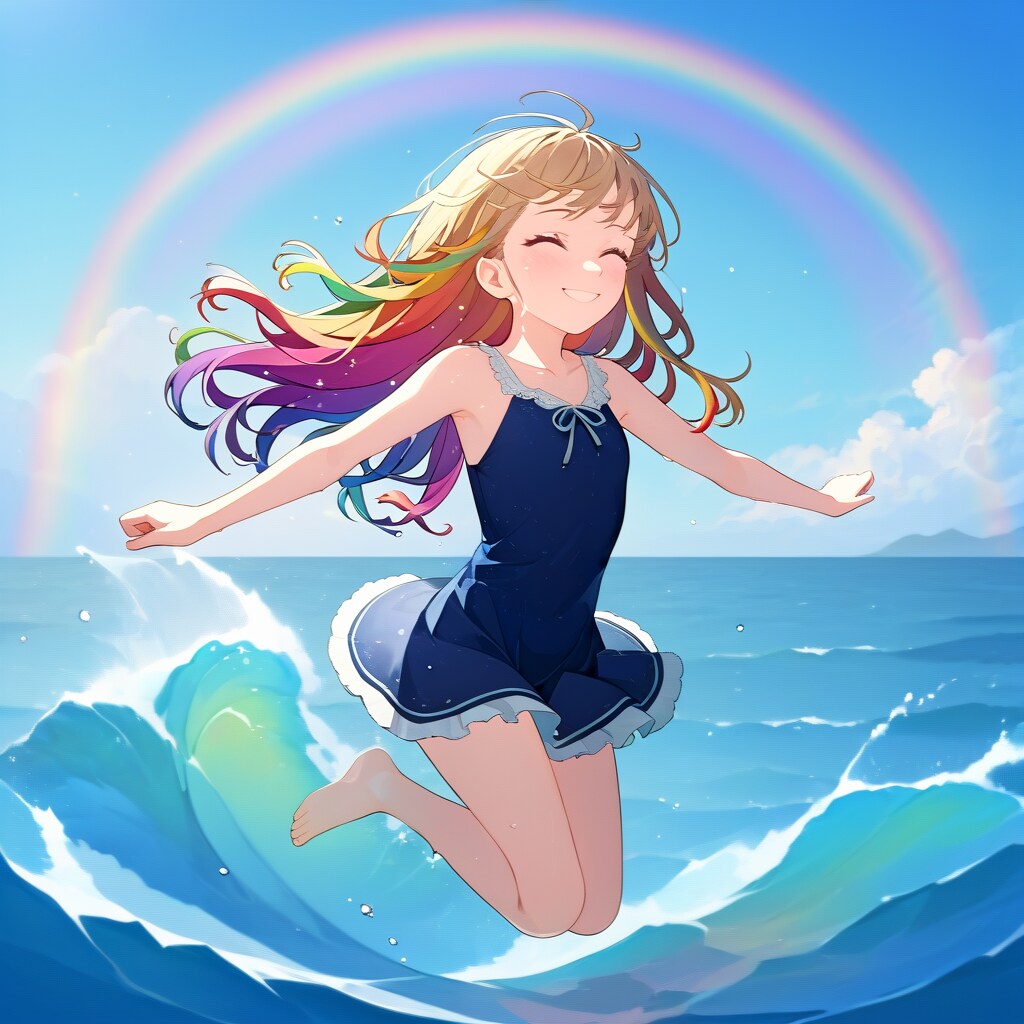 海と虹と