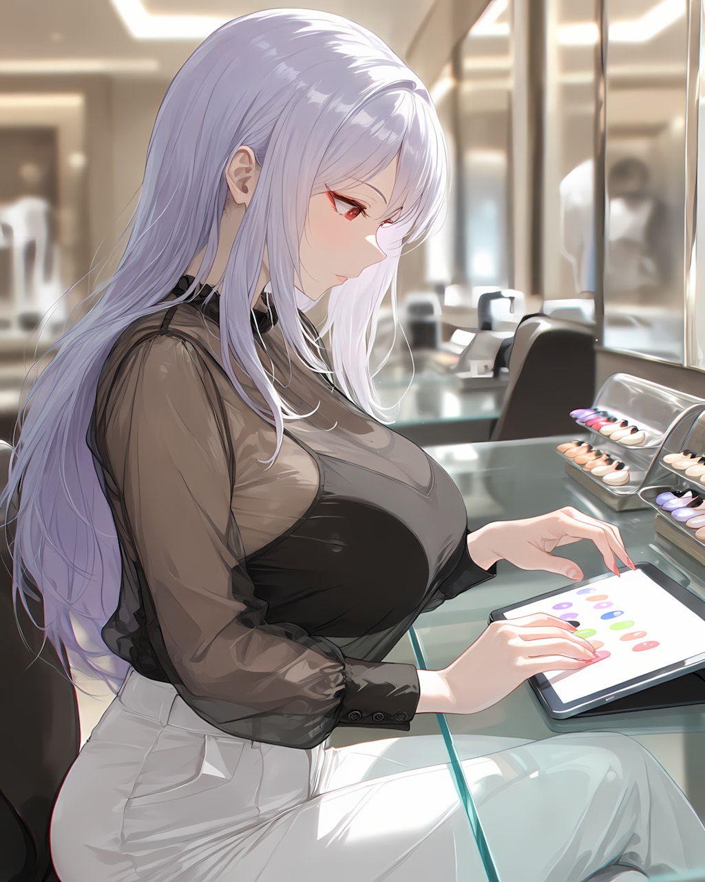 💅クール系ネイリストの洗練オフィスモードスタイル✨