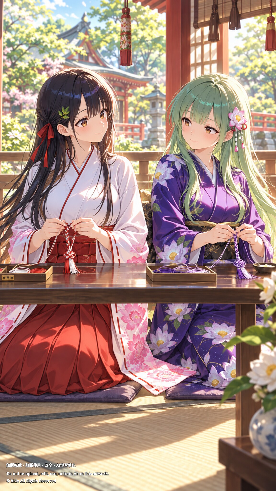 神楽さんとククリヒメさん、縁側で静かな時間 | の人気AIイラスト・グラビア