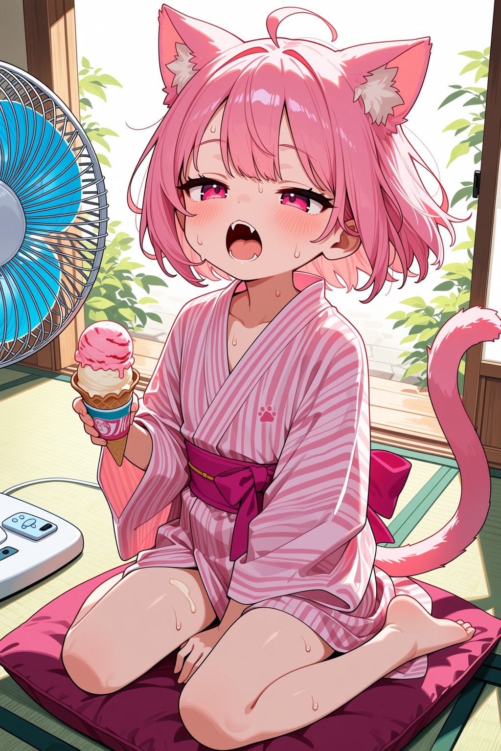 暑いにゃ～。