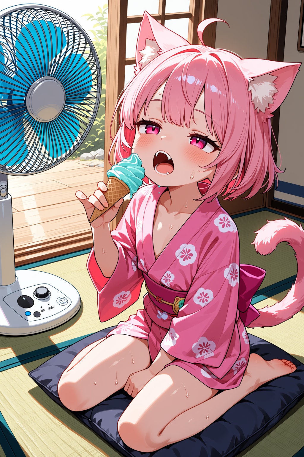 暑いにゃ～。