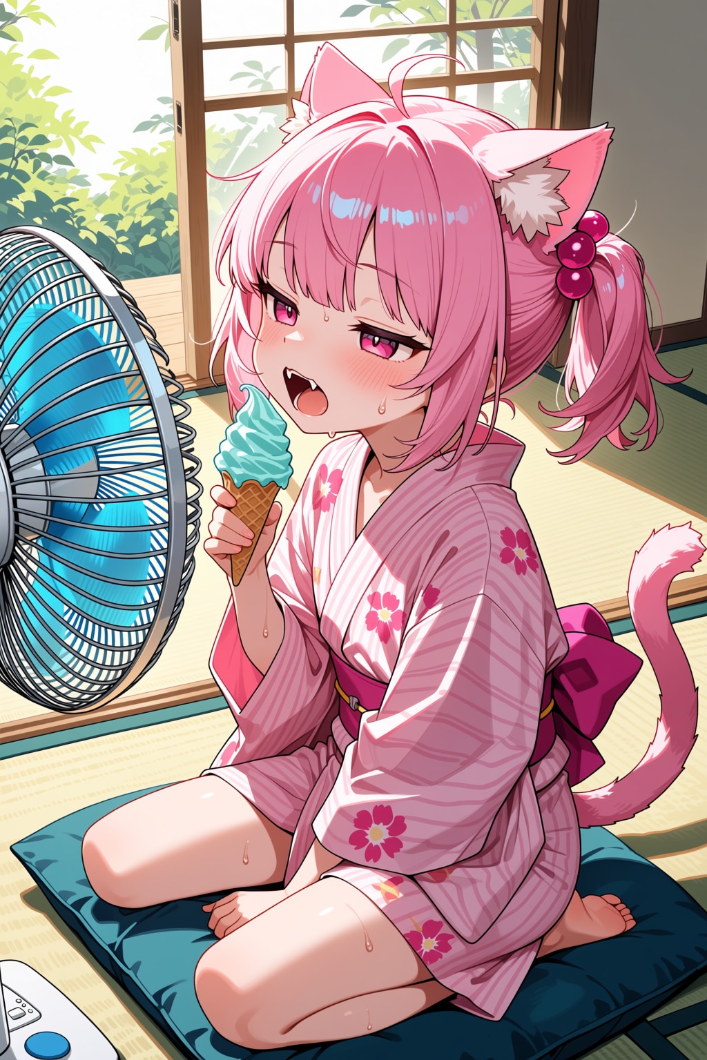 暑いにゃ～。