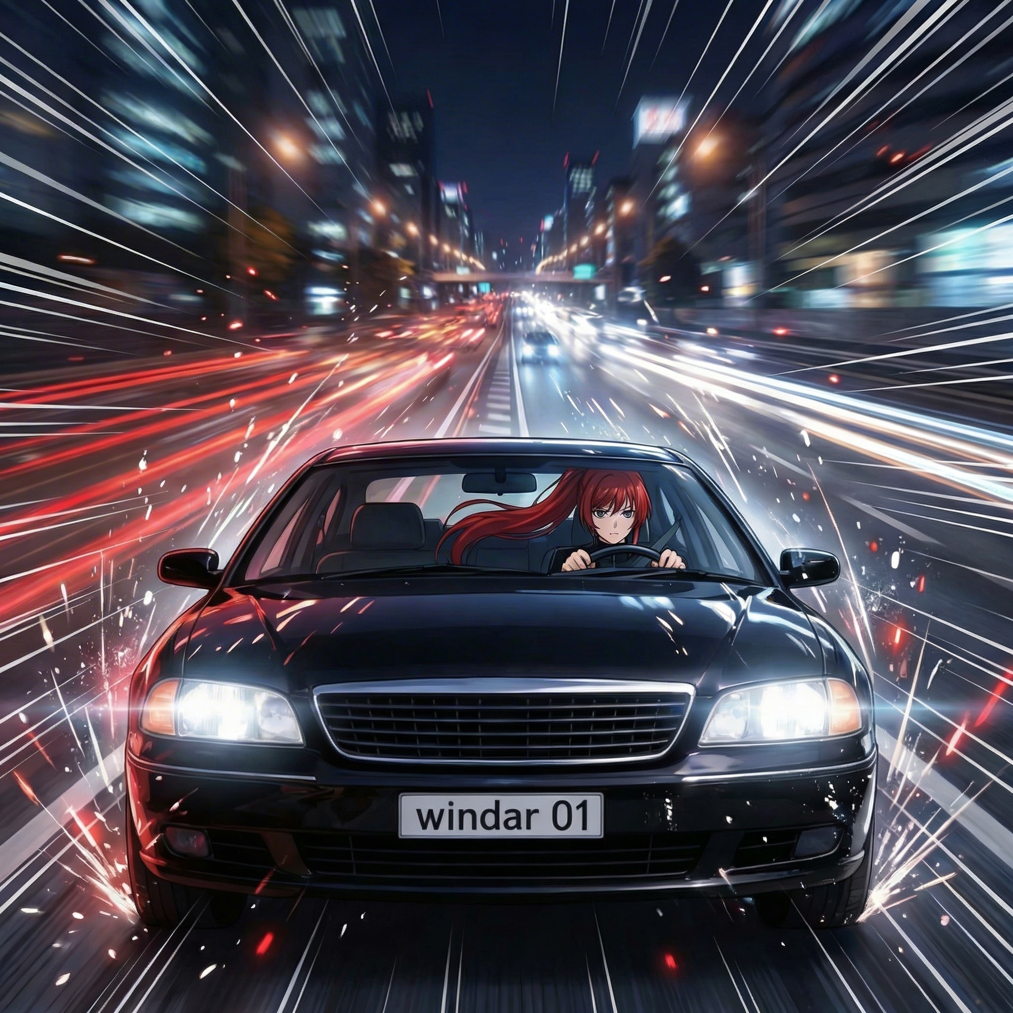 夜道を疾走するイリーナ | の人気AIイラスト・グラビア