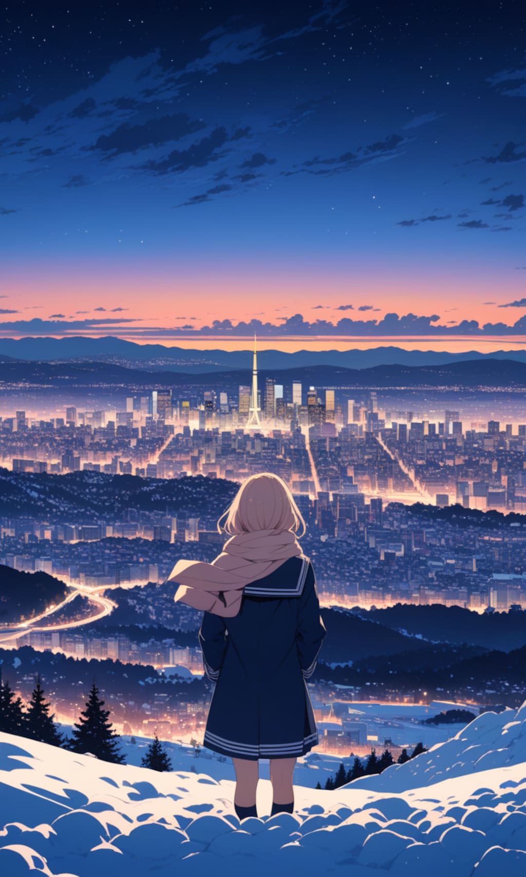 眺望絶佳(冬の夕暮れ)