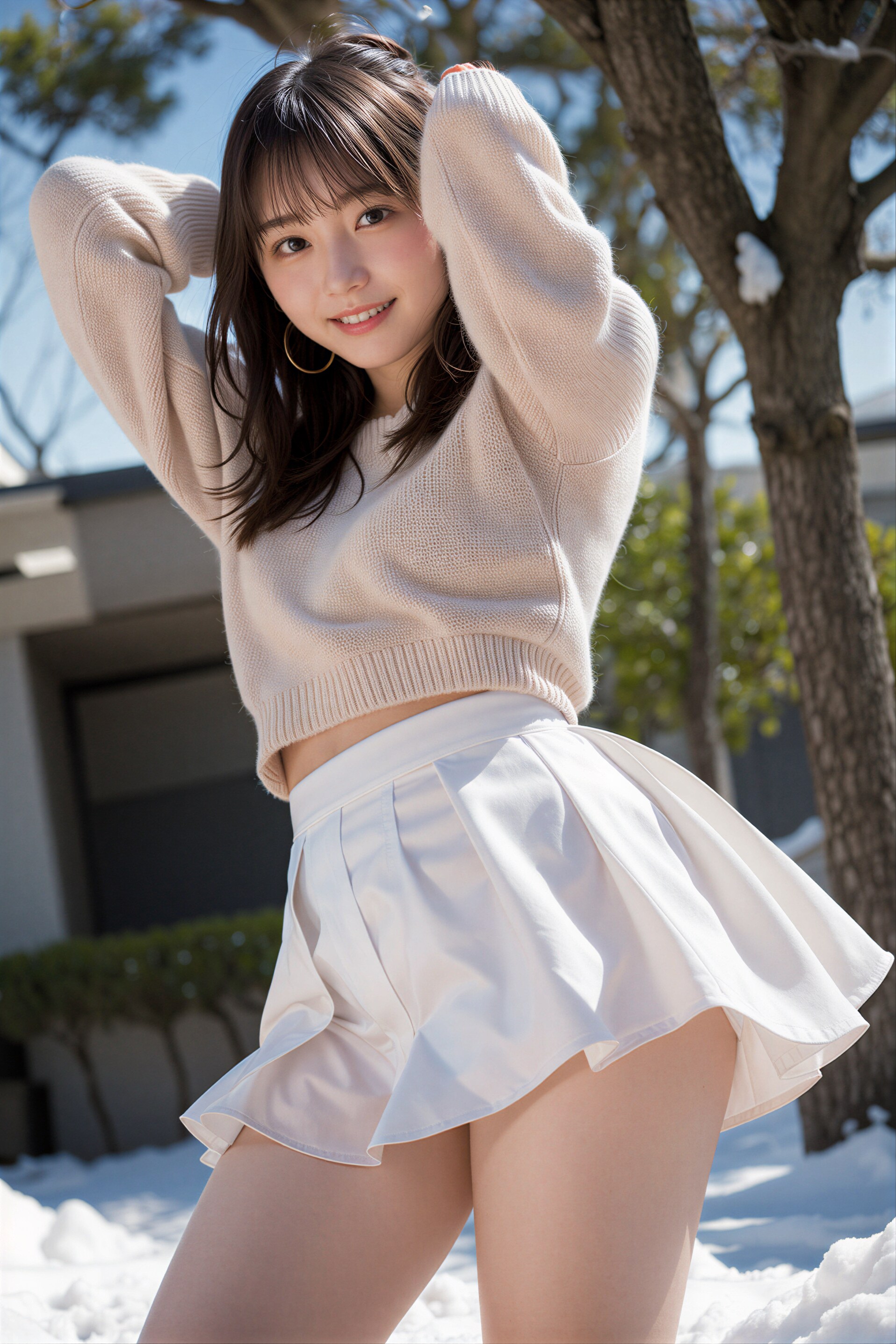 雪でもミニスカート