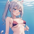 水着の猫っ娘ちゃん達(一部潮吹き) 6枚目