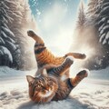 スノーダンスする猫 2枚目