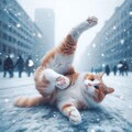 スノーダンスする猫 4枚目
