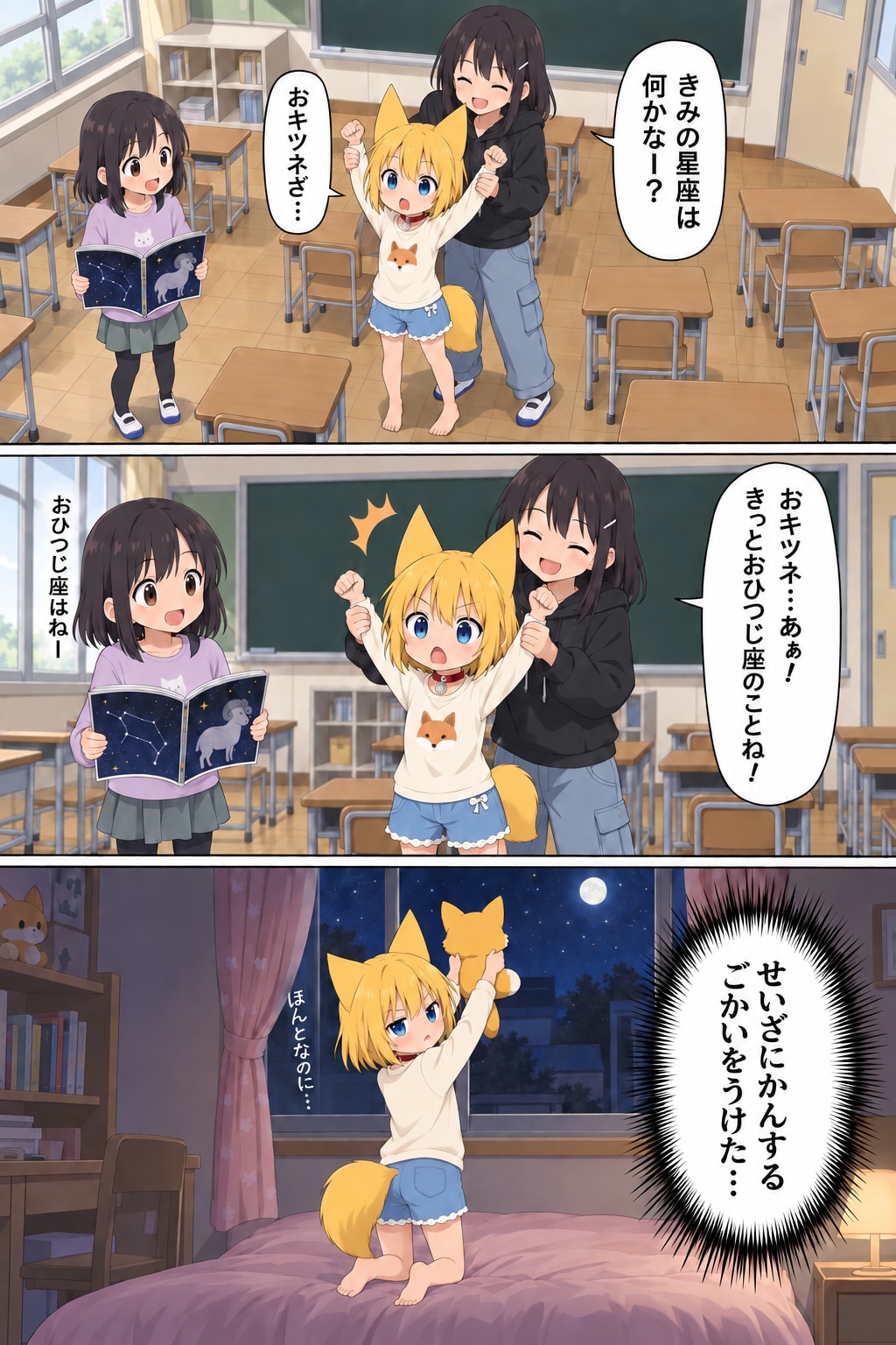 学校の昼休みに上級生のお姉さんの操り人形になるキツネ