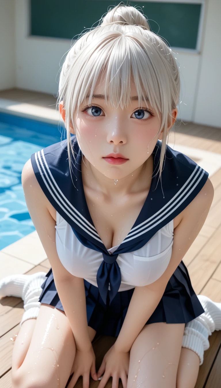 白銀の天使、発見❗❗しちゃった、カナ❗❓😅💦 こんな美少女に見つめられたら、ドキドキが止まらないヨ（笑）ナンチャッテ❗❗