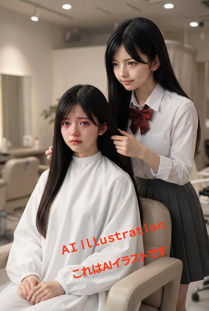 初恋のポニーテール美少女。 “初めてのバッサリ”は不本意だったのかもしれない。  もし、彼女の大親友 黒髪美少女が転校せず 美容院に来てくれていたら──