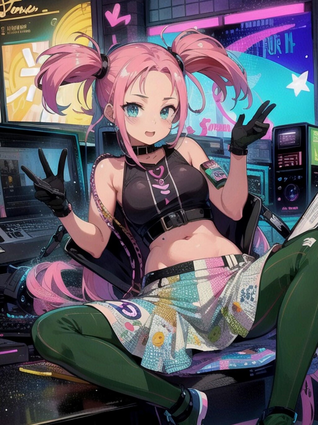 お出かけピンク髪ちゃん