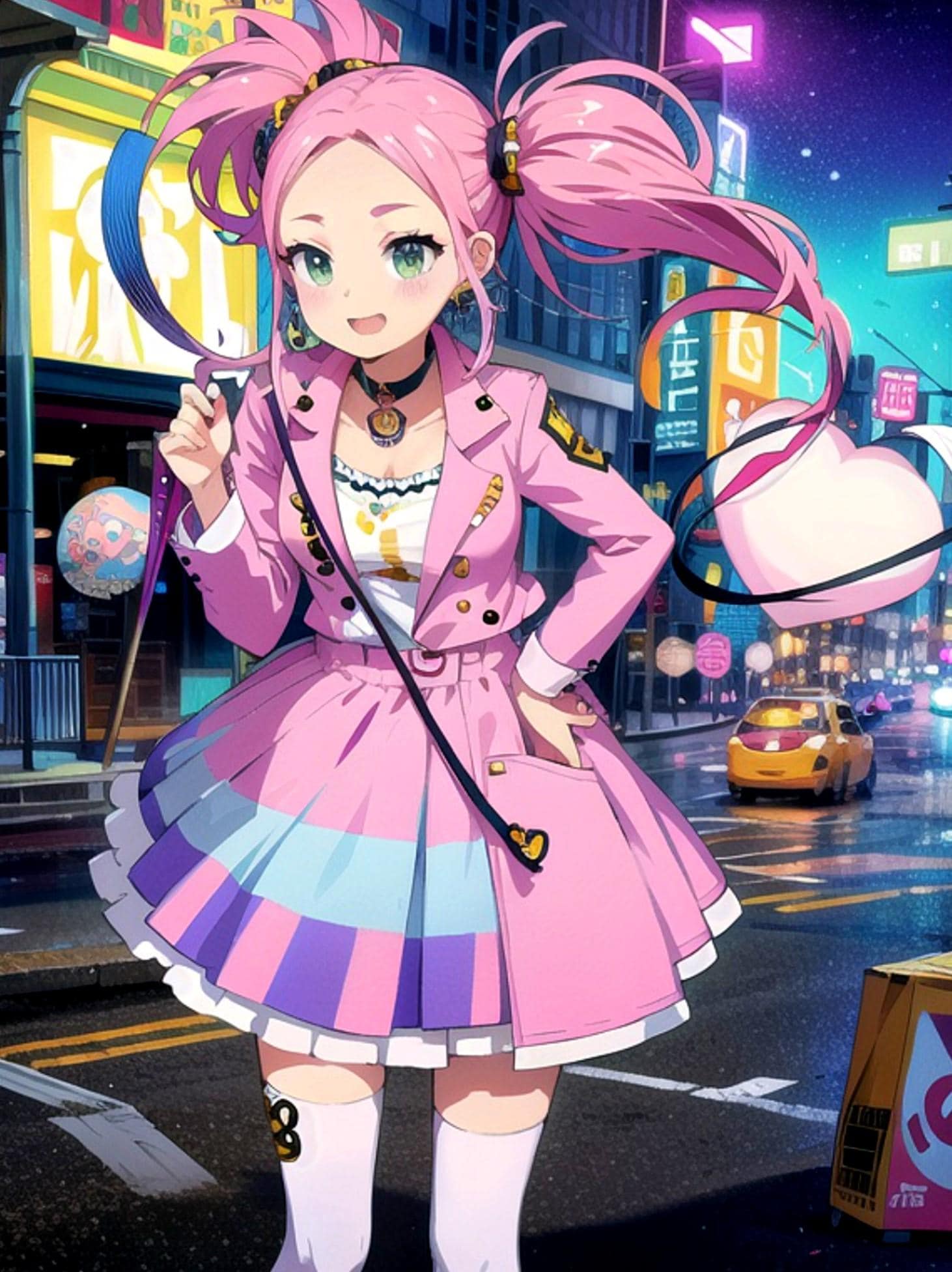 お出かけピンク髪ちゃん | の人気AIイラスト・グラビア
