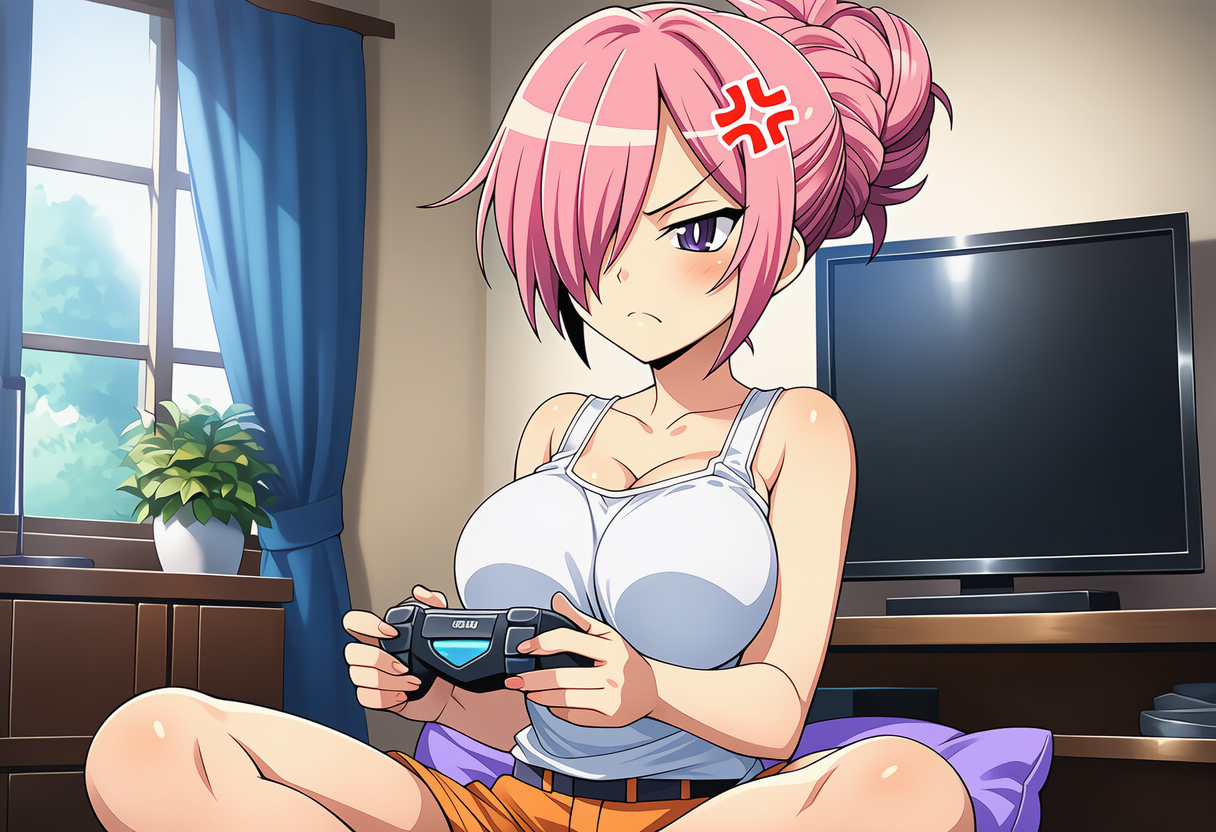ゲームで苦戦する瑞穂