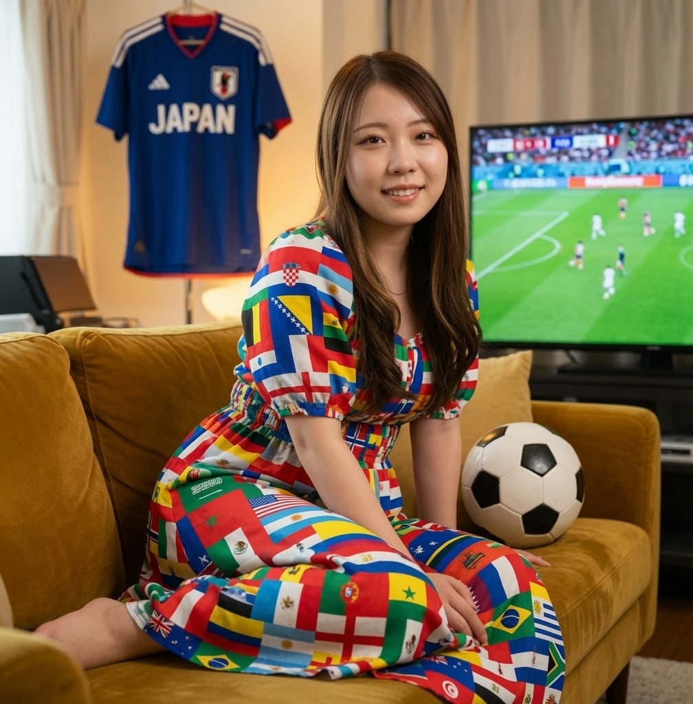 サッカー好き彼女と応援するW杯