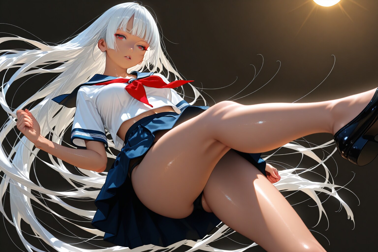 セクシー銀髪美少女とセーラー服