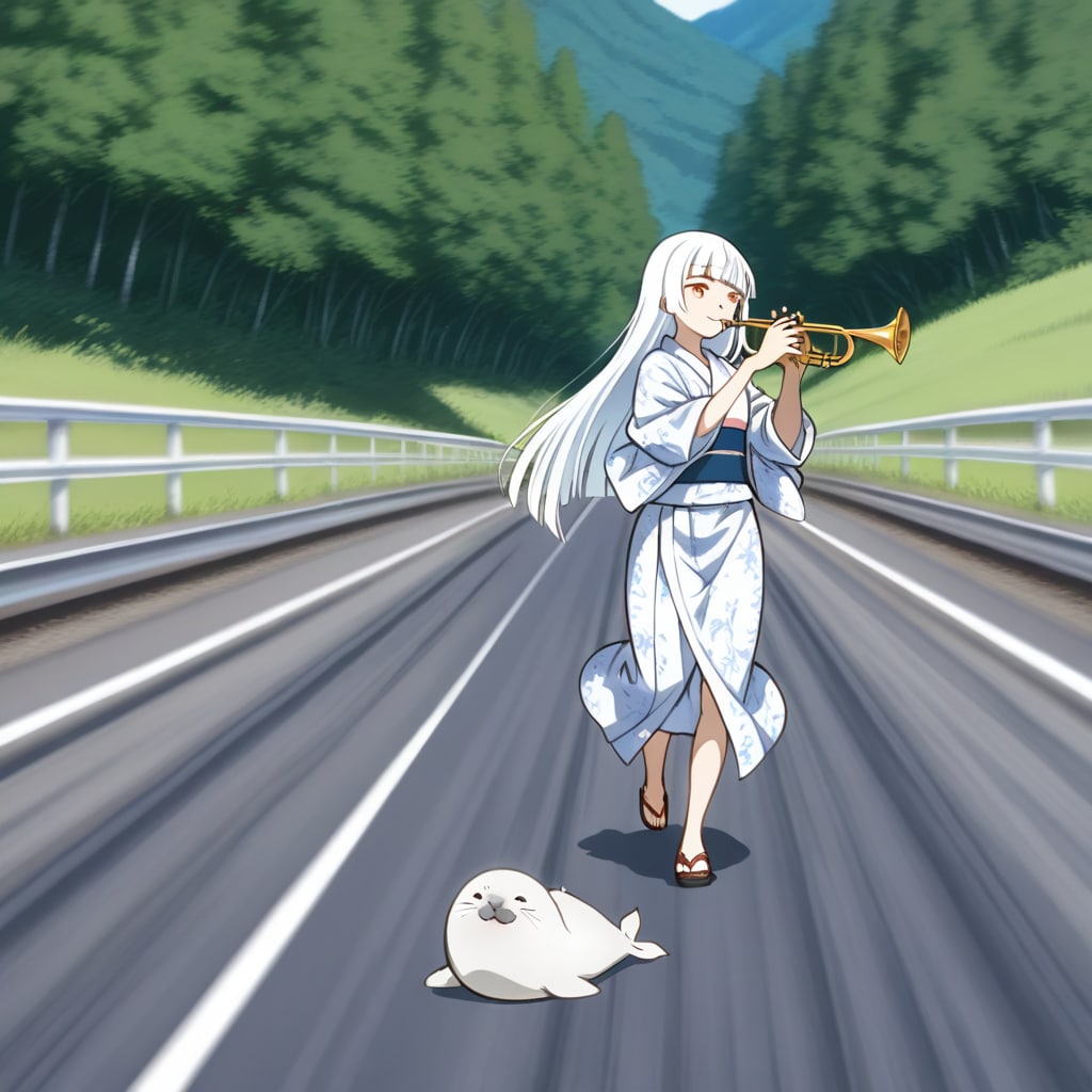(ボツ？)高速道路暴走美少女 | の人気AIイラスト・グラビア
