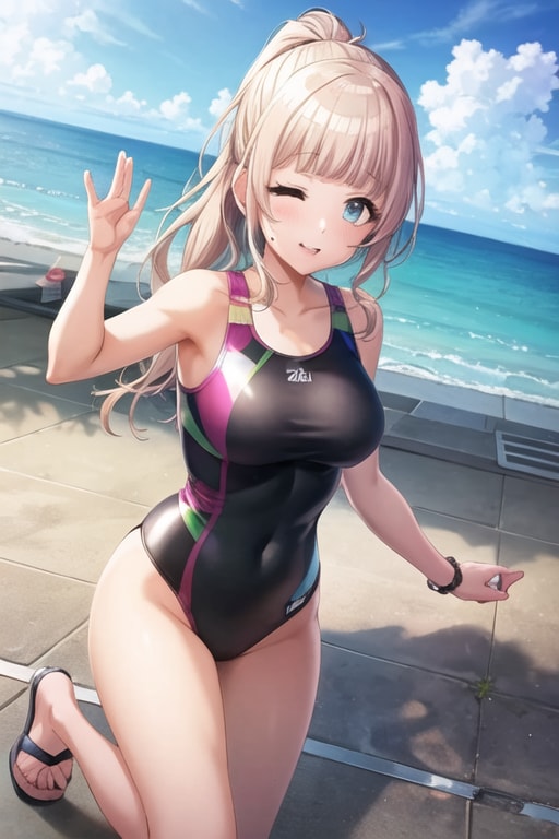 競泳水着ノアちゃん❤︎(ポニテ)