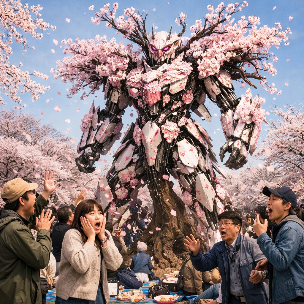 桜の木がトランスフォーム