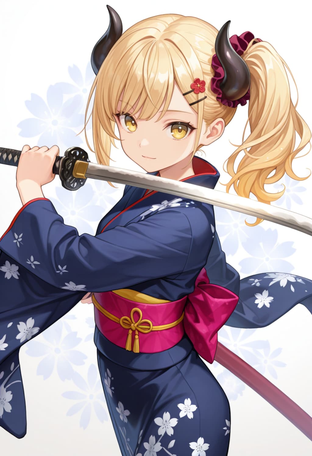 着物で刀な女鬼高生さん