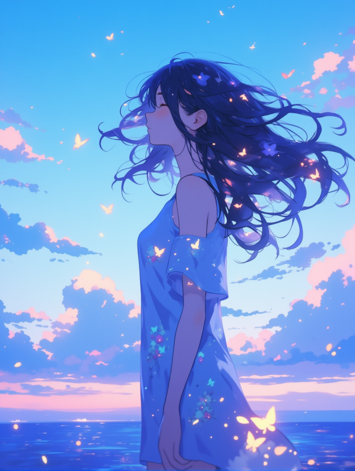 暁の海辺_2 | の人気AIイラスト・グラビア