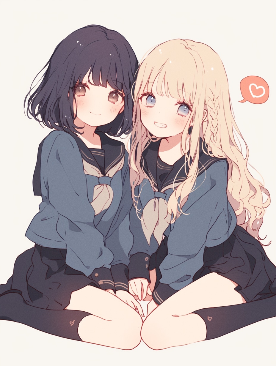二人のJK436 | の人気AIイラスト・グラビア