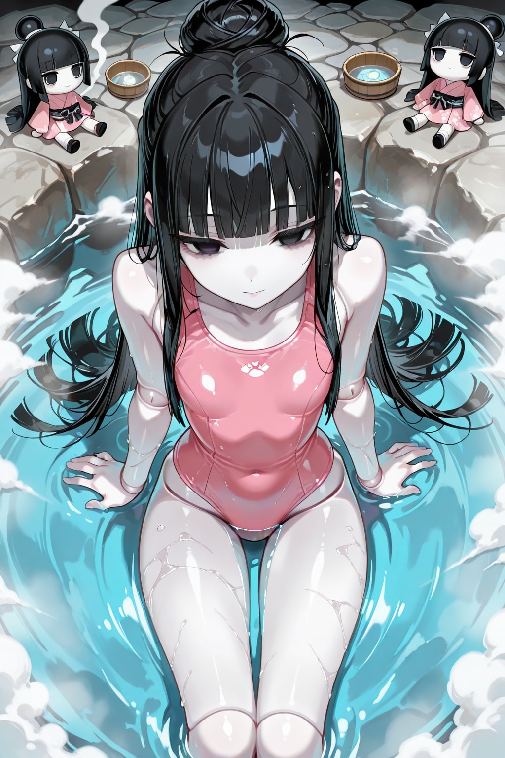 ドール娘をお風呂に入れてあげて綺麗にします