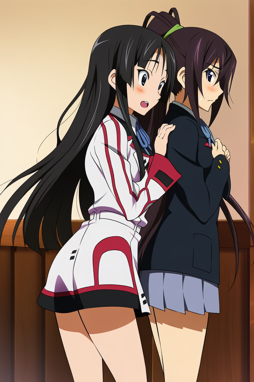 秋山澪と篠ノ之箒の制服交換 | の人気AIイラスト・グラビア