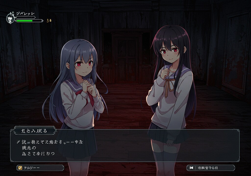 ホラーノベル系ゲーム風（2000年代頃？）のイラスト＆最後の2枚はその頃の洋ゲーアドベンチャーゲーム風ｗ