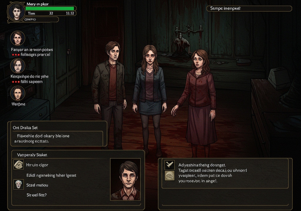 ホラーノベル系ゲーム風（2000年代頃？）のイラスト＆最後の2枚はその頃の洋ゲーアドベンチャーゲーム風ｗ