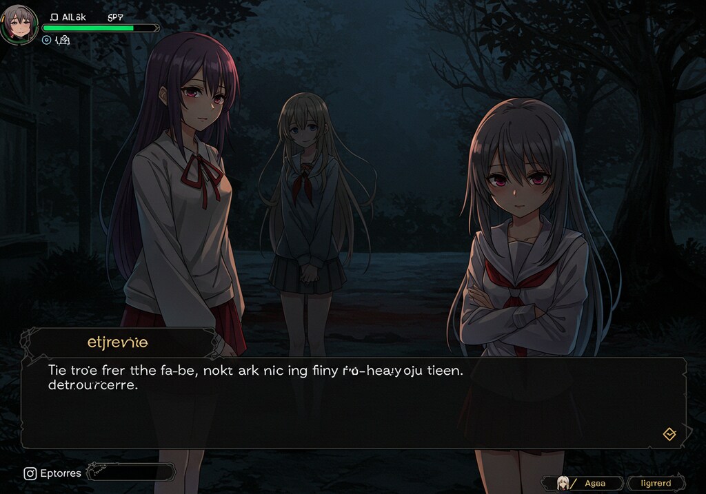 ホラーノベル系ゲーム風（2000年代頃？）のイラスト＆最後の2枚はその頃の洋ゲーアドベンチャーゲーム風ｗ