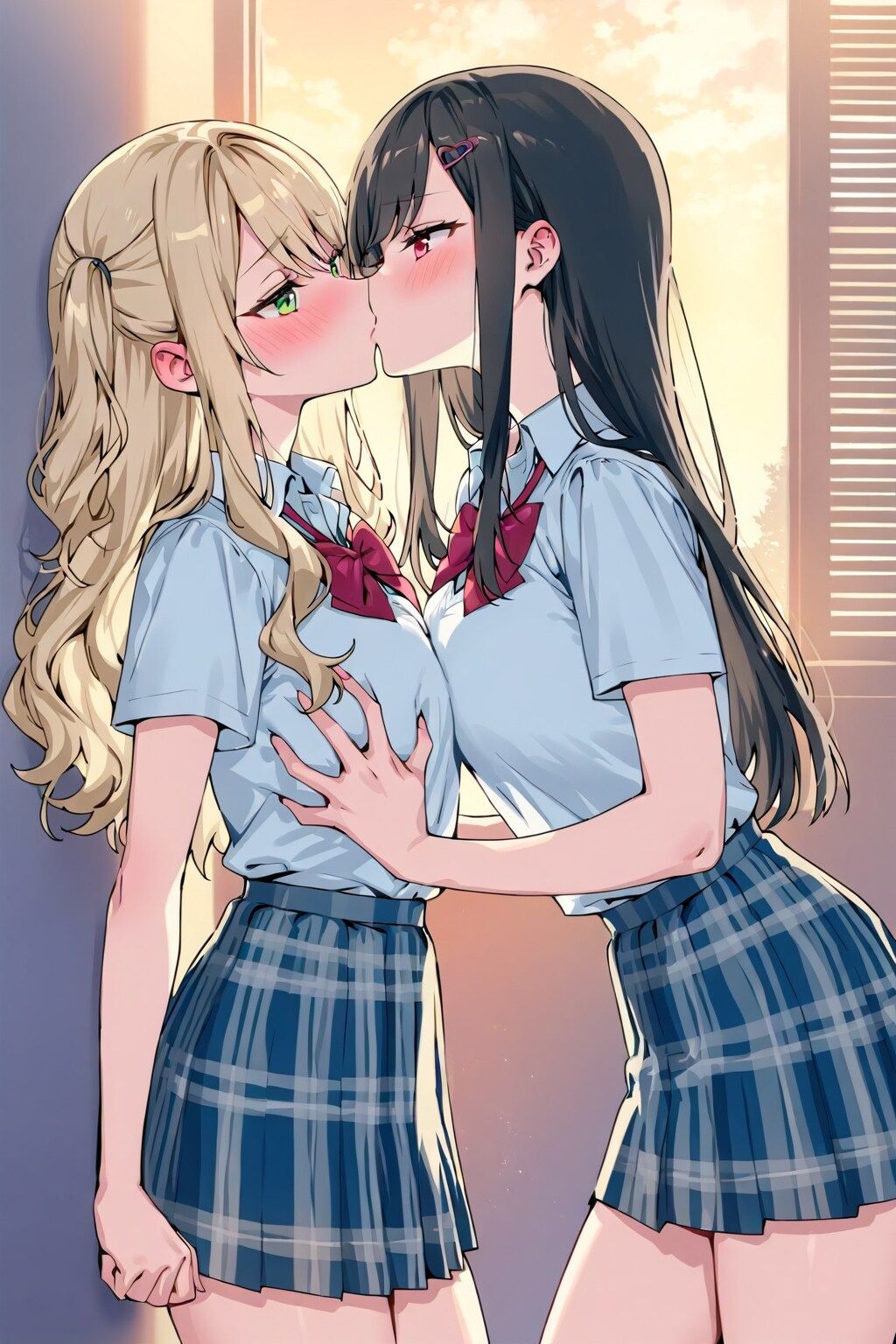 百合は夕焼けに染まる