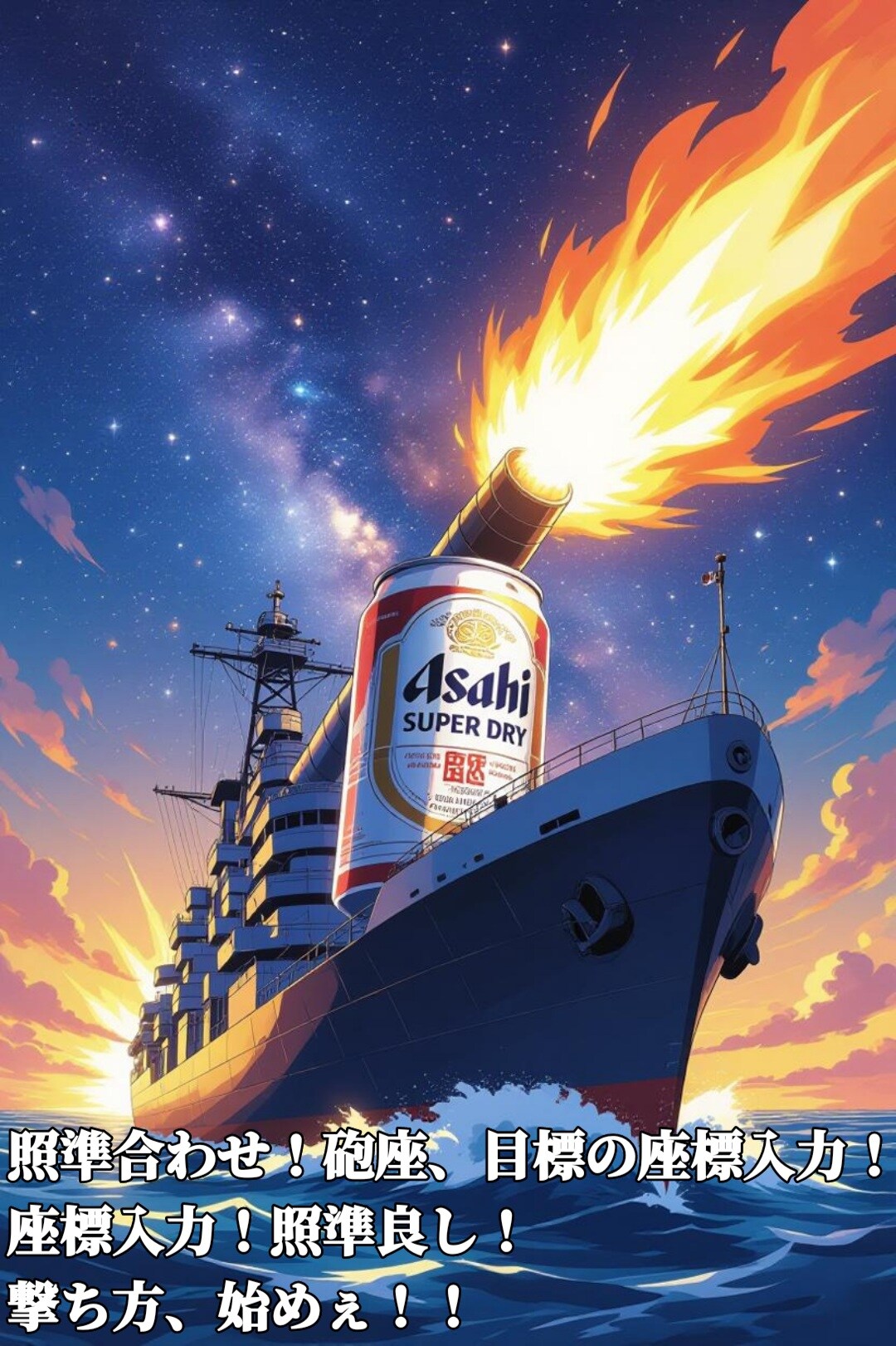 【スーパードライ艦・アサヒ】撃ち〜方〜、始め！！ | の人気AIイラスト・グラビア